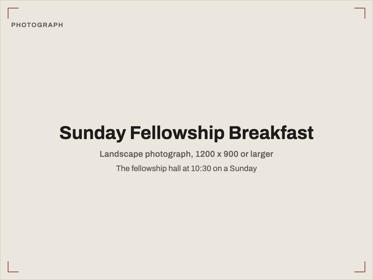 Placeholder for a photograph of Sunday Fellowship Breakfast