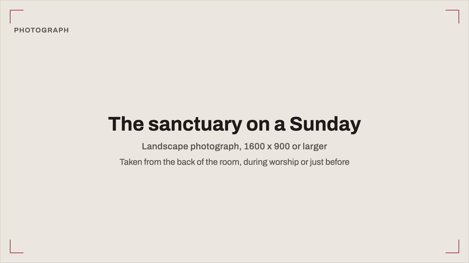Placeholder for a photograph of the sanctuary